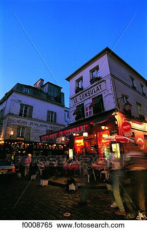 France, Paris, Pavement café by night View Large Photo Image Stock Photography - France, Paris, Pavement café by night. Fotosearch