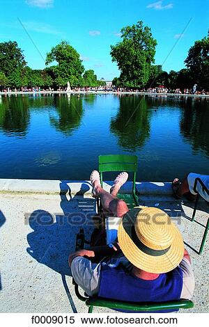 Stock Photography - France, Paris, Relaxing at the Luxembourg. Fotosearch