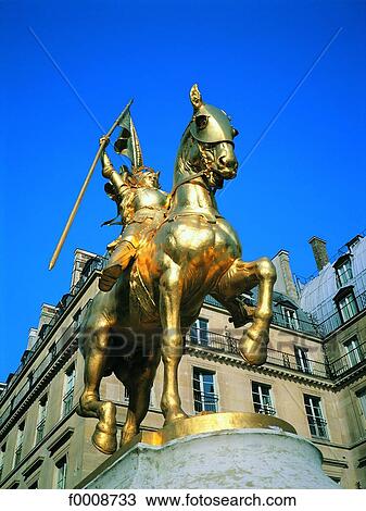 Stock Image - France, Paris, Statue of Joan of Ark. Fotosearch