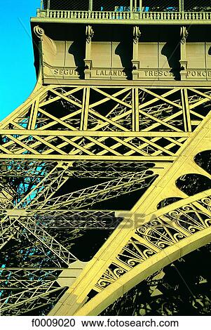 Stock Image - France, Paris, The Eiffel Tower, detail. Fotosearch