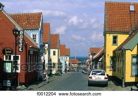 Denmark, Aero island, street of Aeroskobing View Large Photo Image Picture - Denmark, Aero island, street of Aeroskobing. Fotosearch