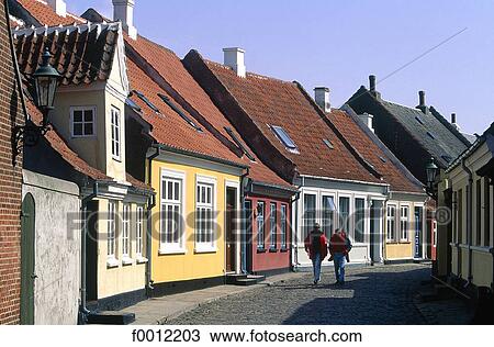 Denmark, Aero island, street of Aeroskobing View Large Photo Image Stock Image - Denmark, Aero island, street of Aeroskobing. Fotosearch
