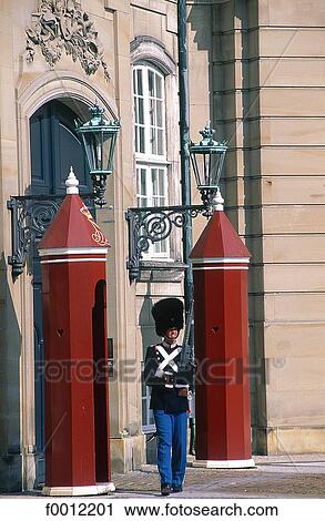 Stock Image - Denmark, Copenhagen, Amalienborg palace. Fotosearch