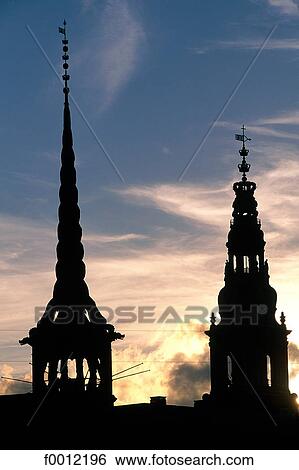 Stock Photograph - Denmark, Copenhagen, Christiansborg palace and stock market. Fotosearch