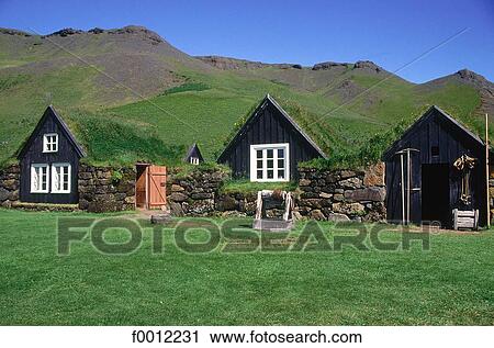 Iceland, Skogar, country houses View Large Photo Image Stock Image - Iceland, Skogar, country houses. Fotosearch