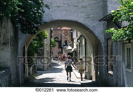 Sweden, Gotland, street of Visby View Large Photo Image Stock Image - Sweden, Gotland, street of Visby. Fotosearch