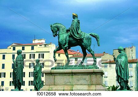 Corsica, Ajaccio, equestrian statue of Napoleon View Large Photo Image Stock Photo - Corsica, Ajaccio, equestrian statue of Napoleon. Fotosearch