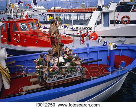 Corsica, Ajaccio, St Erasme fishermen festival, statue of the Virgin View Large Photo Image Stock Image - Corsica, Ajaccio, St Erasme fishermen festival, statue of the Virgin. Fotosearch