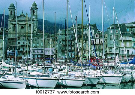 Corsica, Bastia, leasure boats and baroque church View Large Photo Image Stock Photo - Corsica, Bastia, leasure boats and baroque church. Fotosearch