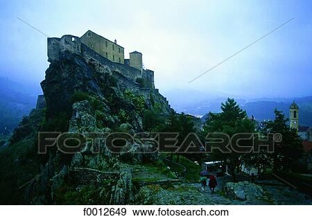 Corsica, Corte, the citadel under the rain View Large Photo Image Stock Photo - Corsica, Corte, the citadel under the rain. Fotosearch