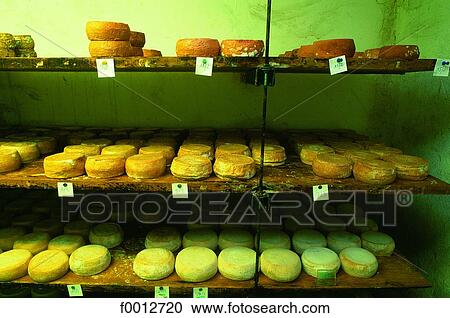 Stock Image - Corsica, Restonica valley, goat cheese cellar. Fotosearch