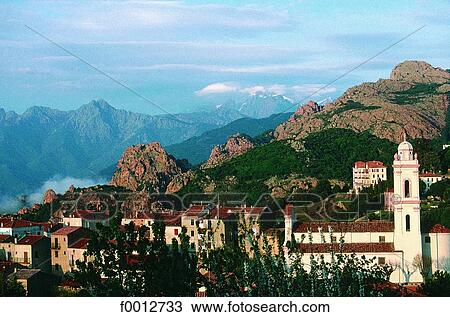 Stock Image - Corsica, the Calanche and Piana village. Fotosearch