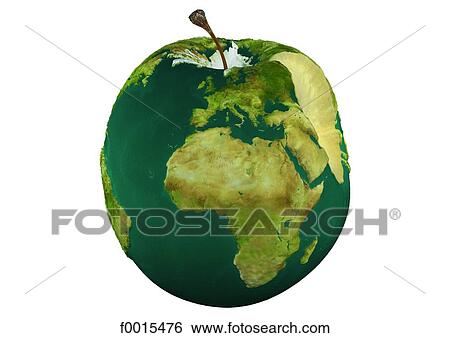 Stock Photograph - Apple-shaped globe. Fotosearch