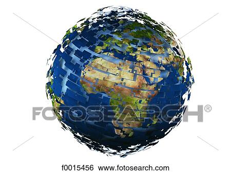 Stock Photograph - Bursting globe. Fotosearch