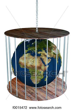 Stock Image - Caged globe. Fotosearch