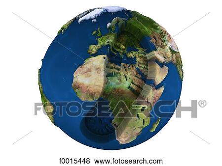 Stock Photo - Globe: footstep on Africa. Fotosearch