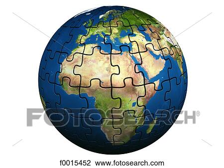 Stock Image - Globe: jigshaw. Fotosearch