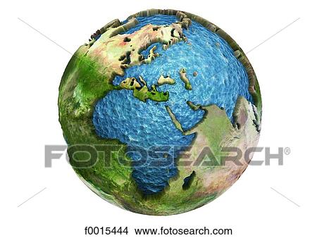 Picture - Globe: land and water. Fotosearch