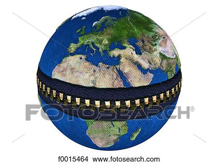 Globe with zipper View Large Photo Image Picture - Globe with zipper. Fotosearch