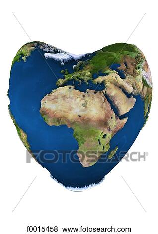 Stock Photo - Heart-shaped globe. Fotosearch