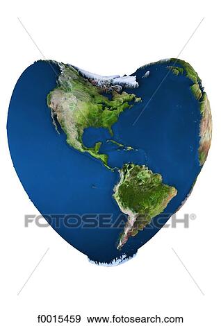 Stock Photo - Heart-shaped globe. Fotosearch