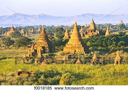 Myanmar, Bagan, general view View Large Photo Image Stock Photography - Myanmar, Bagan, general view. Fotosearch