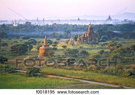 Myanmar, Bagan, general view View Large Photo Image Stock Photography - Myanmar, Bagan, general view. Fotosearch