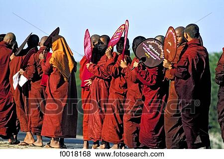 Myanmar, bonzes View Large Photo Image Stock Photo - Myanmar, bonzes. Fotosearch