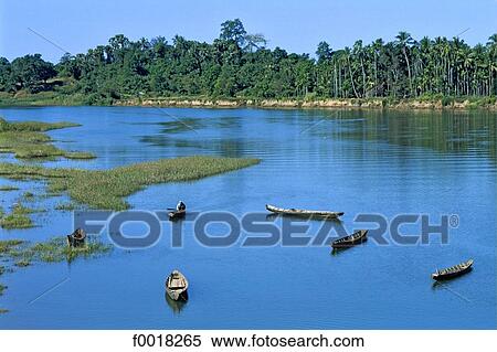 Myanmar, Irrawaddy river, fishing boats View Large Photo Image Stock Photography - Myanmar, Irrawaddy river, fishing boats. Fotosearch