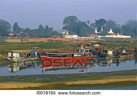 Myanmar, Mandalay, Irrawaddy canal View Large Photo Image Stock Photography - Myanmar, Mandalay, Irrawaddy canal. Fotosearch
