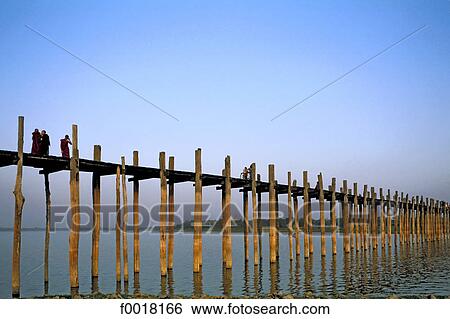 Myanmar, Mandalay, Thaungthaman lake, U Bein bridge View Large Photo Image Stock Photograph - Myanmar, Mandalay, Thaungthaman lake, U Bein bridge. Fotosearch