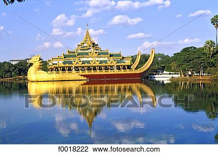 Myanmar, Rangoon, Karawiek View Large Photo Image Stock Image - Myanmar, Rangoon, Karawiek. Fotosearch