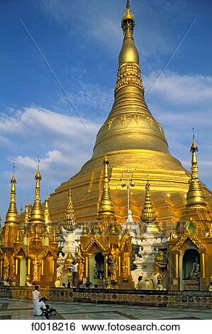 Myanmar, Rangoon, Shwedagon pagoda View Large Photo Image Stock Photograph - Myanmar, Rangoon, Shwedagon pagoda. Fotosearch