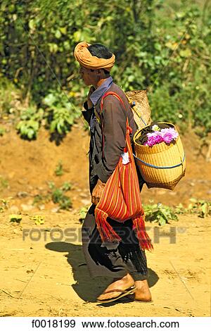 Myanmar, Shan state, Inle lake, man, Pao ethnic group View Large Photo Image Stock Photo - Myanmar, Shan state, Inle lake, man, Pao ethnic group. Fotosearch