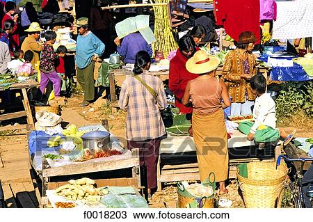 Myanmar, Shan state, Inle lake, market View Large Photo Image Stock Image - Myanmar, Shan state, Inle lake, market. Fotosearch