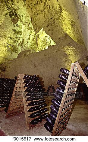 France, Champagne region, Epernay, champagne-making cellar carved in historic chalk quarry View Large Photo Image Stock Photo - France, Champagne region, Epernay, champagne-making cellar carved in historic chalk quarry. Fotosearch