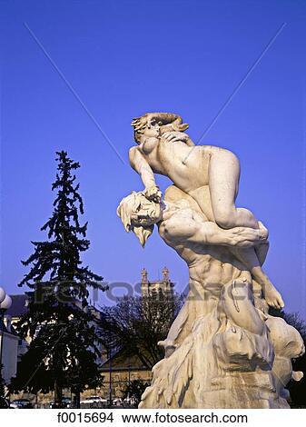 Picture - France, Champagne region, Troyes, Rape of the Sabine women monument. Fotosearch
