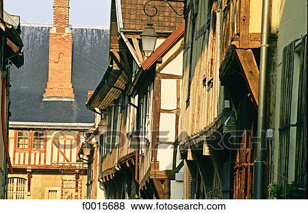 France, Champagne region, Troyes, medieval houses View Large Photo Image Stock Photo - France, Champagne region, Troyes, medieval houses. Fotosearch