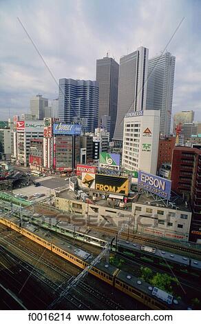 Picture - Japan, Tokyo, Shinjuku, business district. Fotosearch