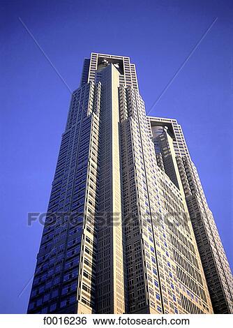 Japan, Tokyo, Shinjuku, city hall, Kenzo Tange arch. View Large Photo Image Stock Photograph - Japan, Tokyo, Shinjuku, city hall, Kenzo Tange arch.. Fotosearch