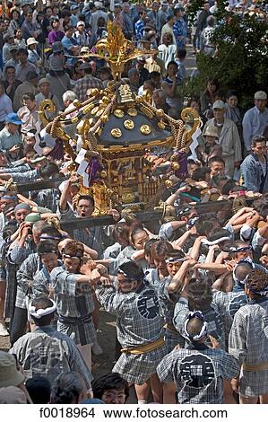 Japan, Tokyo, Shinto festival, mobile shrine View Large Photo Image Picture - Japan, Tokyo, Shinto festival, mobile shrine. Fotosearch