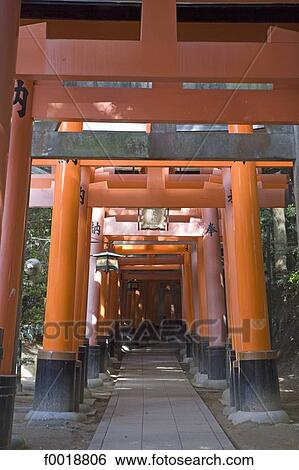 Stock Photograph - Japan, Kyoto, Fumishi Inari temple. Fotosearch