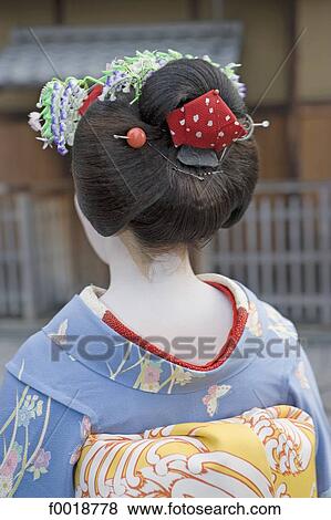 Japan, Kyoto, Maiko walking to her appointments in Pontocho traditional quarter View Large Photo Image Stock Photo - Japan, Kyoto, Maiko walking to her appointments in Pontocho traditional quarter. Fotosearch