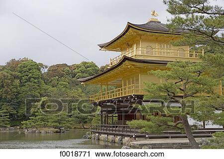 Stock Image - Japan, Kyoto, the Golden pavilion. Fotosearch