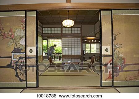 Japan, Kyoto, traditional housing View Large Photo Image Stock Photograph - Japan, Kyoto, traditional housing. Fotosearch