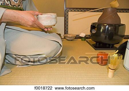 Stock Image - Japan, Kyoto, Uji, tea ceremony. Fotosearch