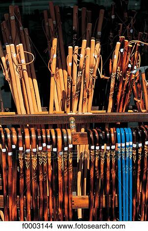 France, Alps, Mont Blanc region, sticks for sale View Large Photo Image Picture - France, Alps, Mont Blanc region, sticks for sale. Fotosearch