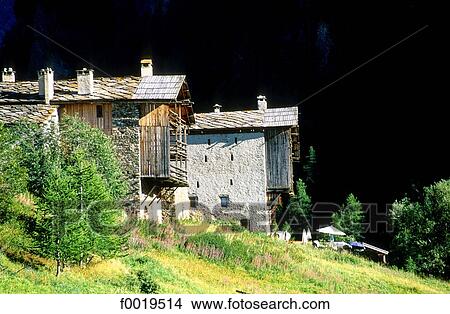 Picture - France, Alps, Queyras massif, farm at St Veran. Fotosearch