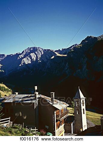 Stock Photograph - France, Alps, St Veran chapel. Fotosearch