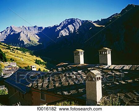 France, Alps, St Veran, slate roofs View Large Photo Image Stock Image - France, Alps, St Veran, slate roofs. Fotosearch